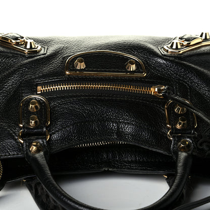 Balenciaga Chevre Gold Metallic Edge Hardware Mini City Black 7 of 8