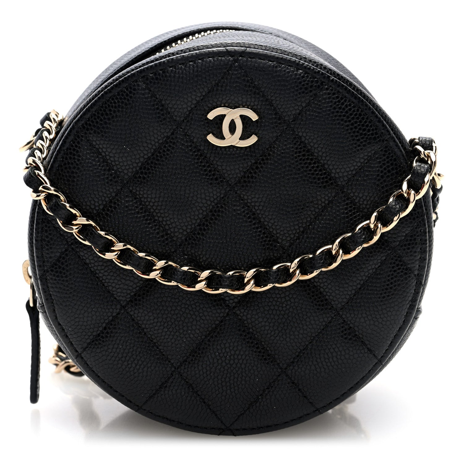 Chanel Caviar Quilted Round Clutch With Chain Black 1 of 10