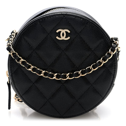 Chanel Caviar Quilted Round Clutch With Chain Black 1 of 10