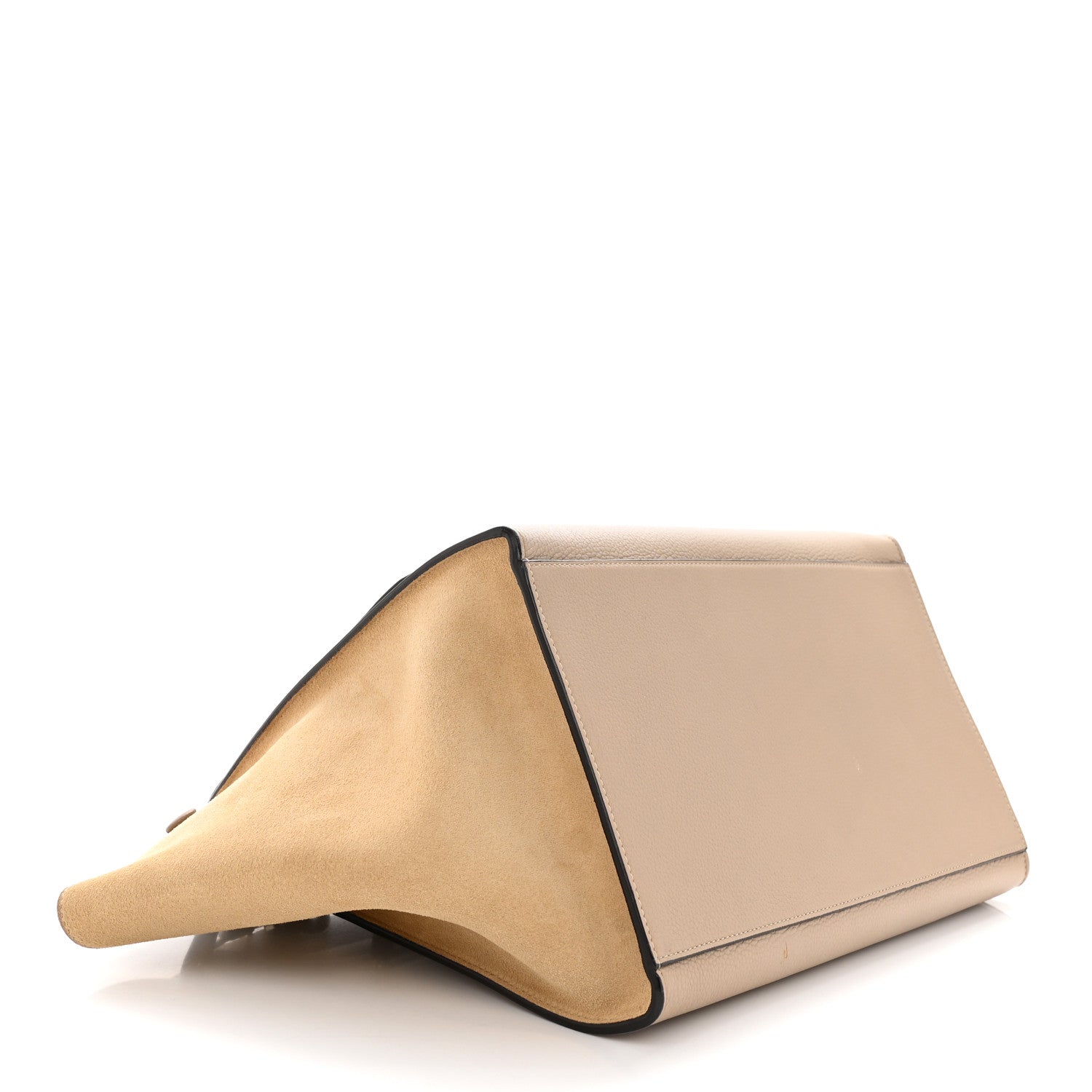Celine Drummed Calfskin Suede Small Trapeze Dune 4 of 9