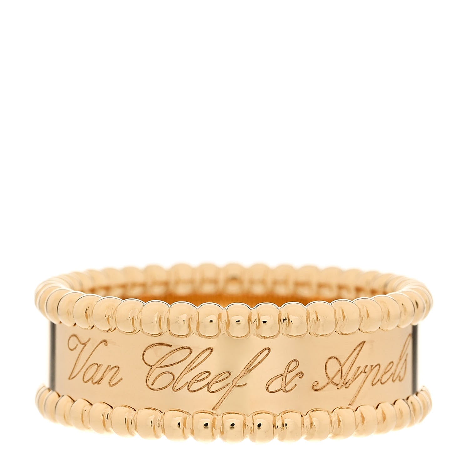 Van Cleef & Arpels リング Van Cleef & Arpels 18K Yellow Gold Perlee Signature Ring 59 8.75
