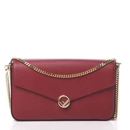 Fendi Vitello Cruise F is Fendi Envelope Wallet on Chain with Pouches Fragola 1 of 12