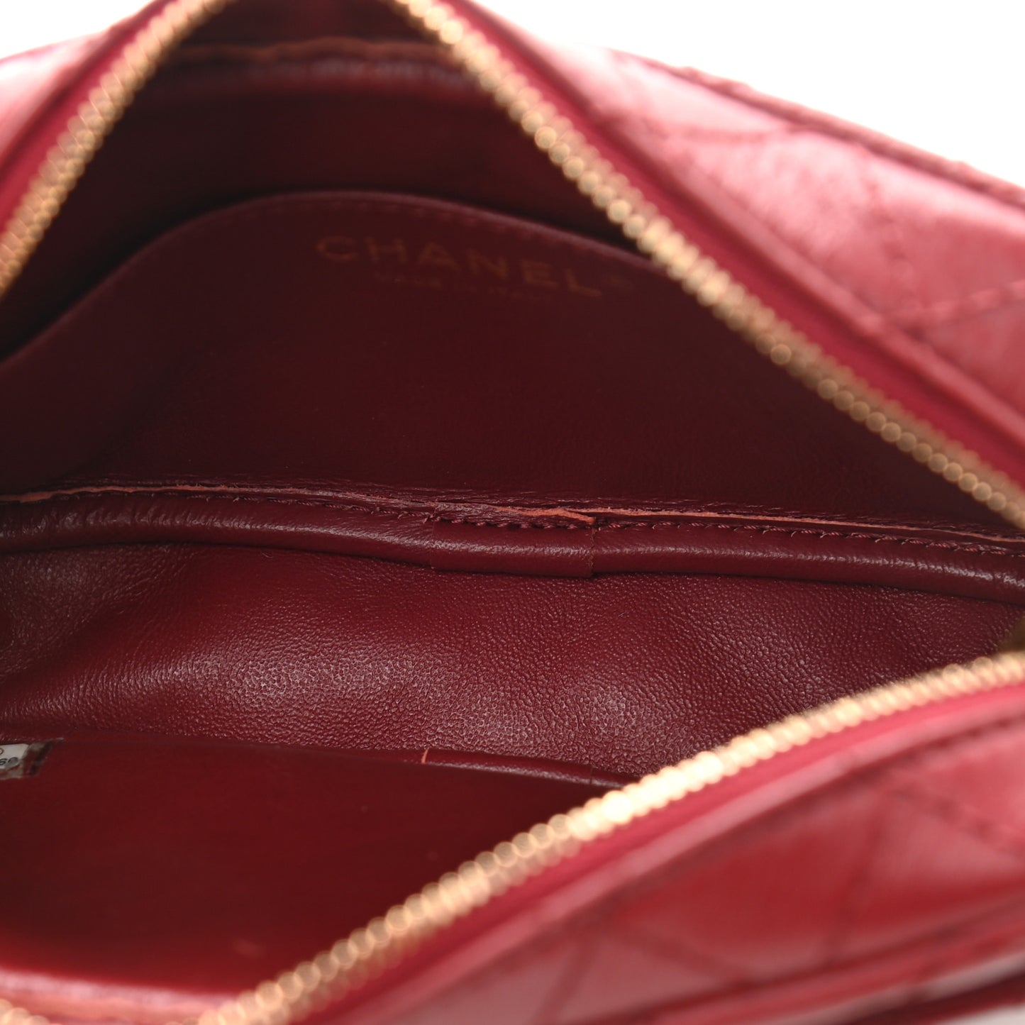Aged Calfskin Quilted Mini Reissue Camera Case Red