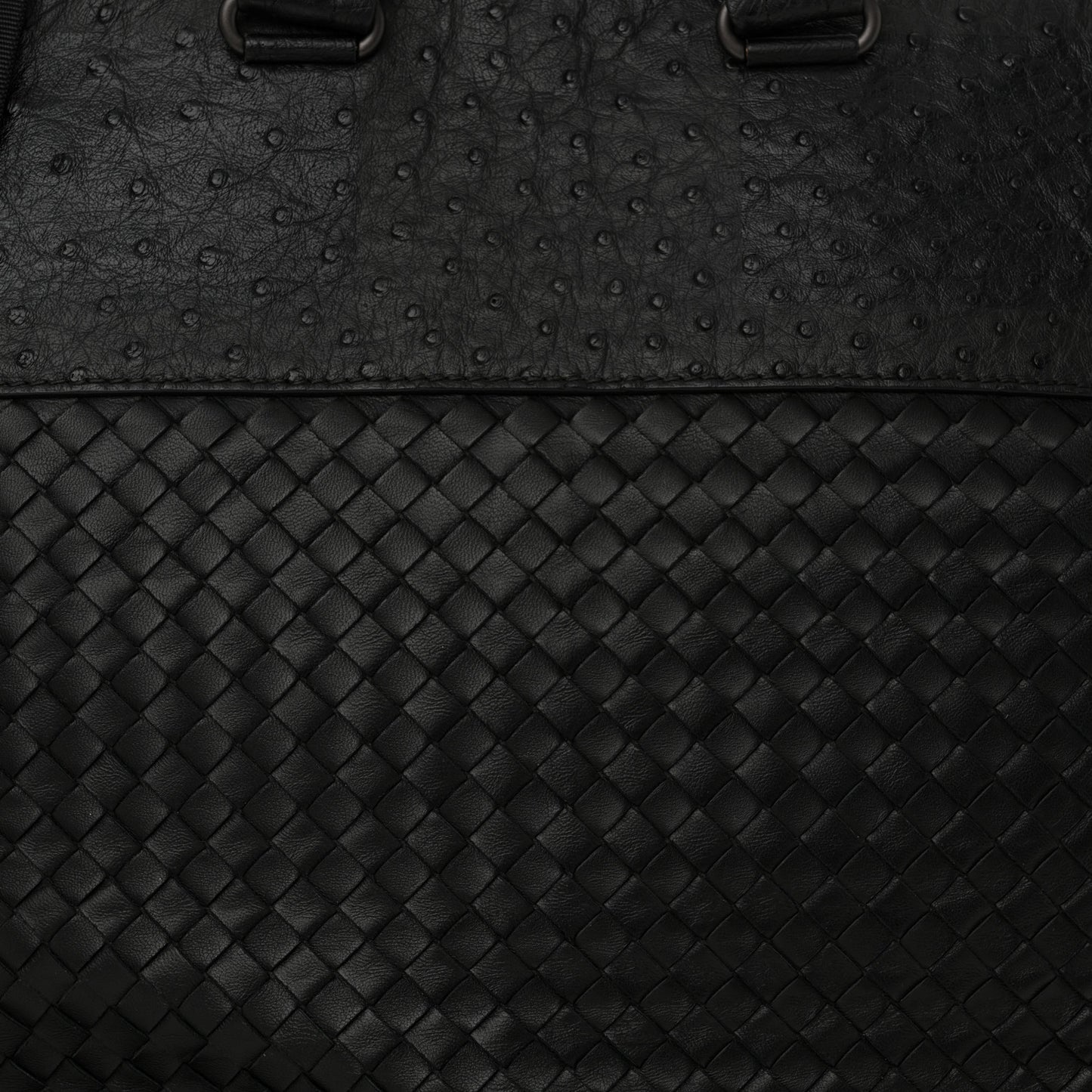 Ostrich Nappa Intrecciato Tote Black