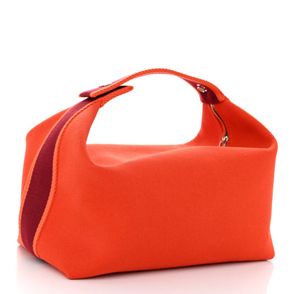 Hermes Canvas Large Bride-A-Brac Pouch Orange Feu Burgundy 3 of 9