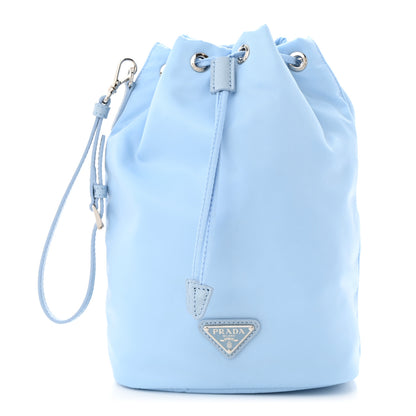 Prada Re-Nylon Saffiano Vela Bucket Wristlet Celeste 1 of 11