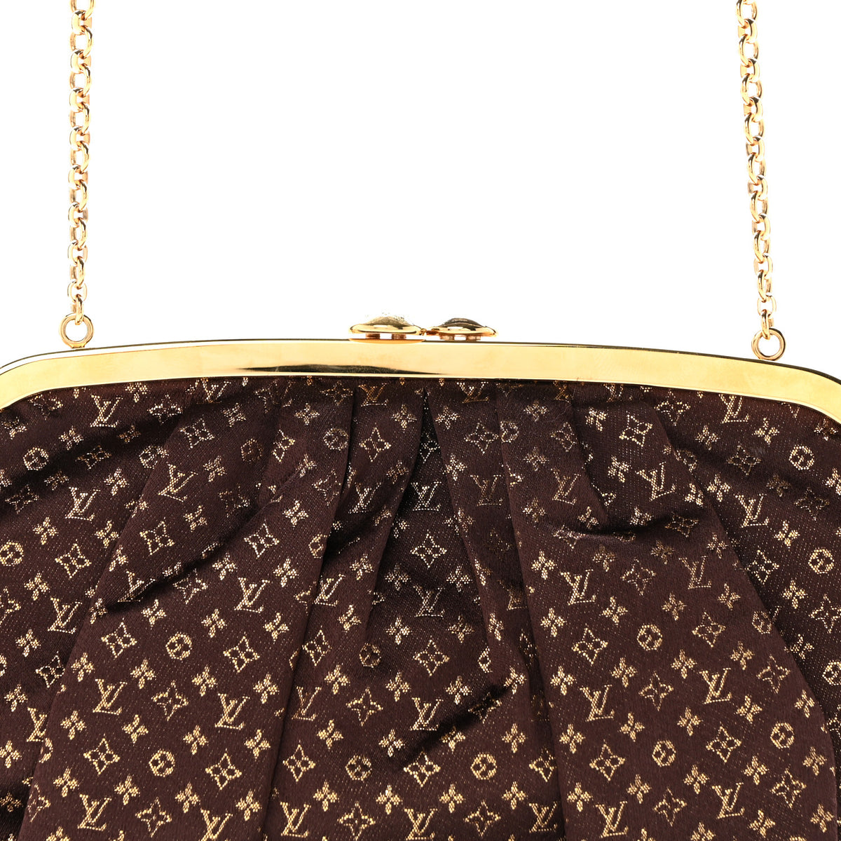 Louis Vuitton Satin Monogram Aumoniere Clutch Brown 7 of 9