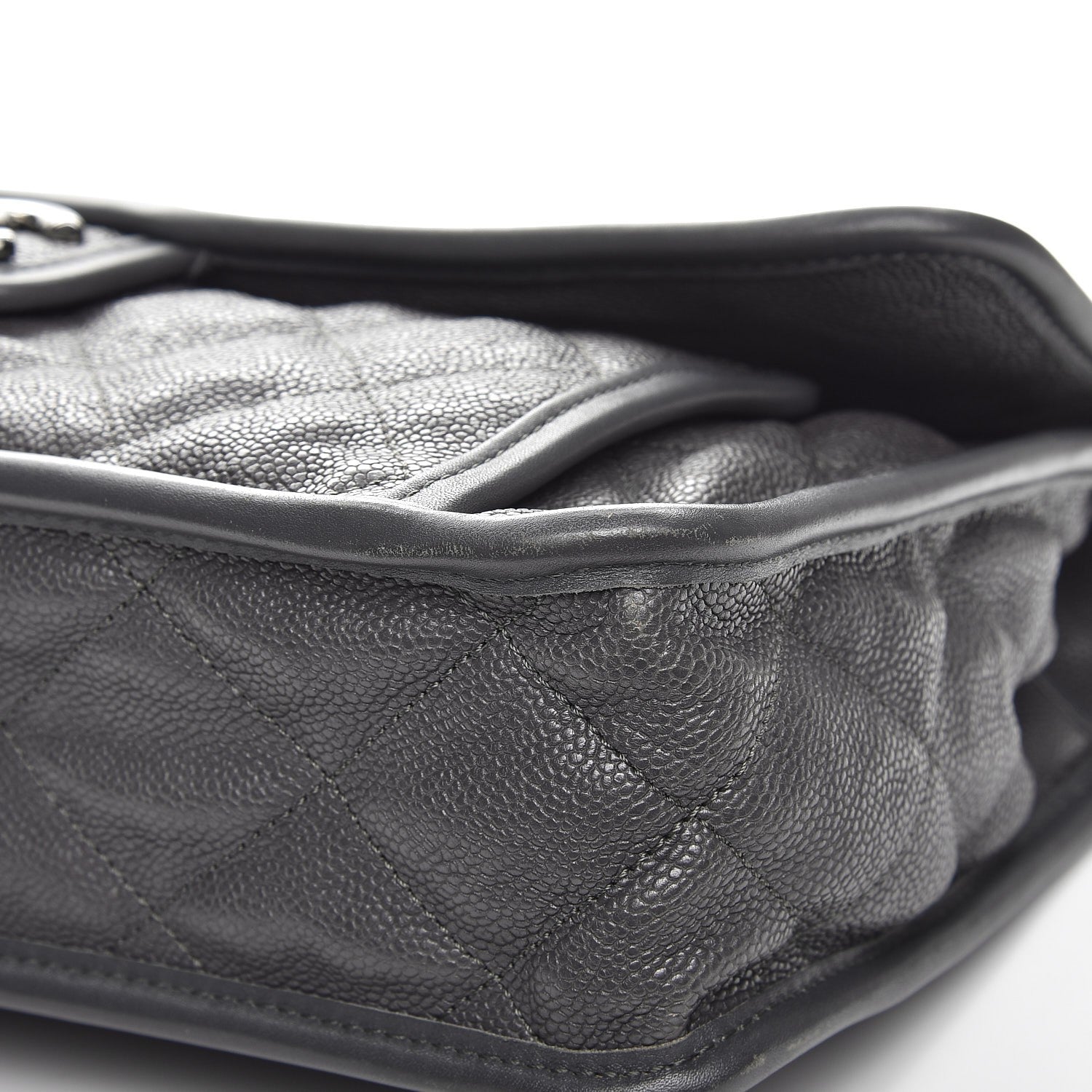 Chanel Caviar Quilted Large French Riviera Flap Dark Grey 10 of 12