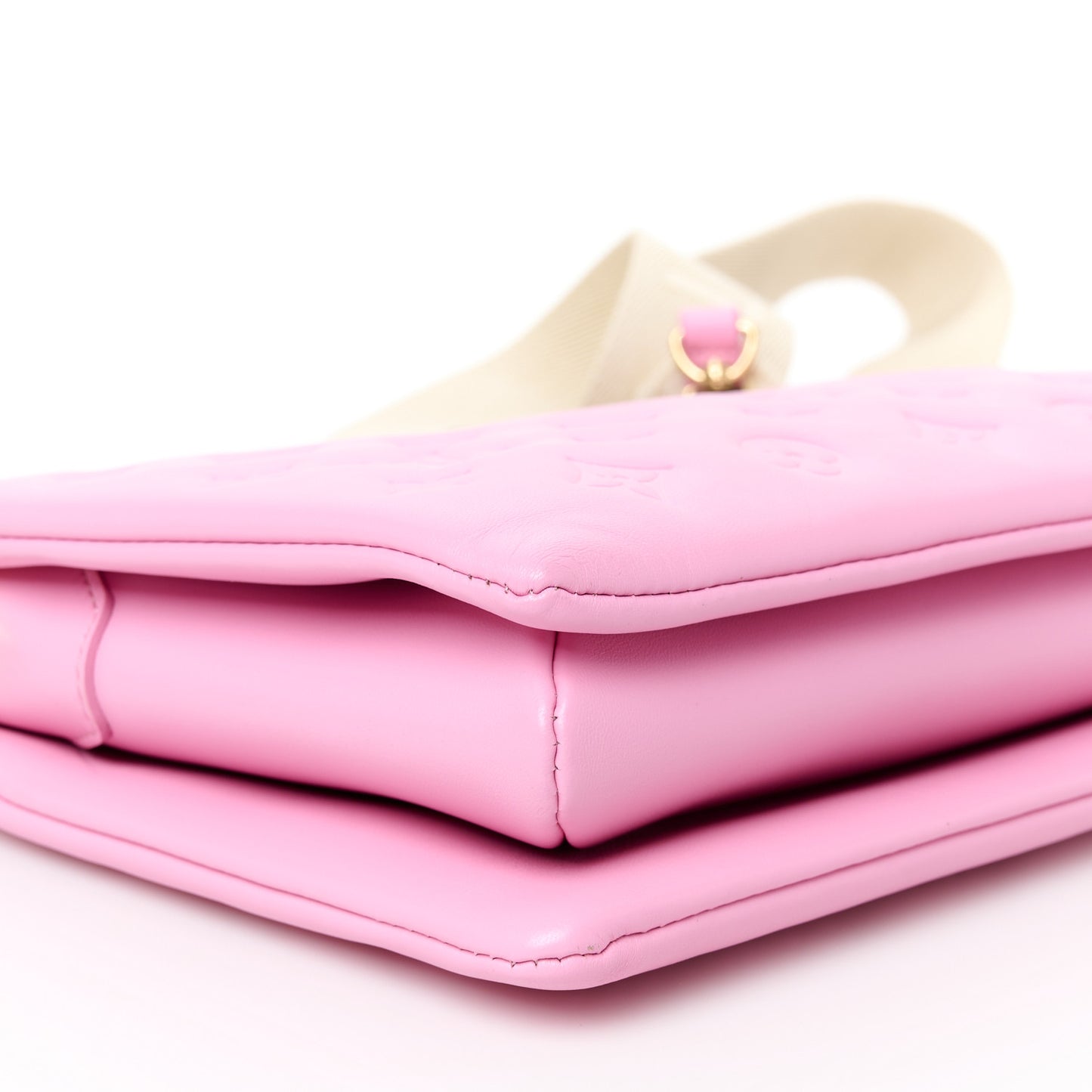 Lambskin Embossed Monogram Coussin PM Rose Bonbon