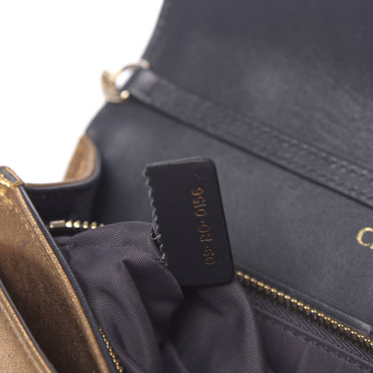 Christian Dior Metallic Brushed Calfskin Diorama Wallet on Chain Pouch Gold 8 of 11