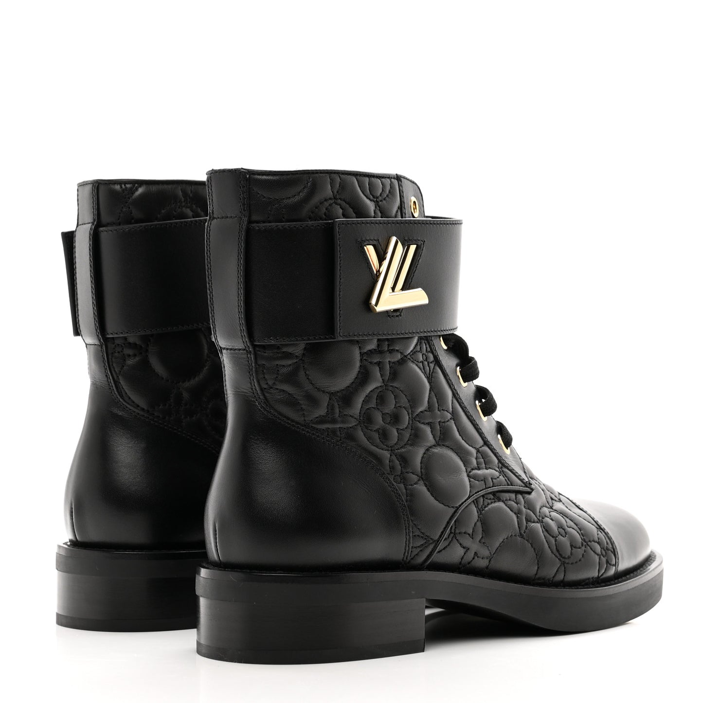Calfskin Embossed Wonderland Ranger Boots 37 Black