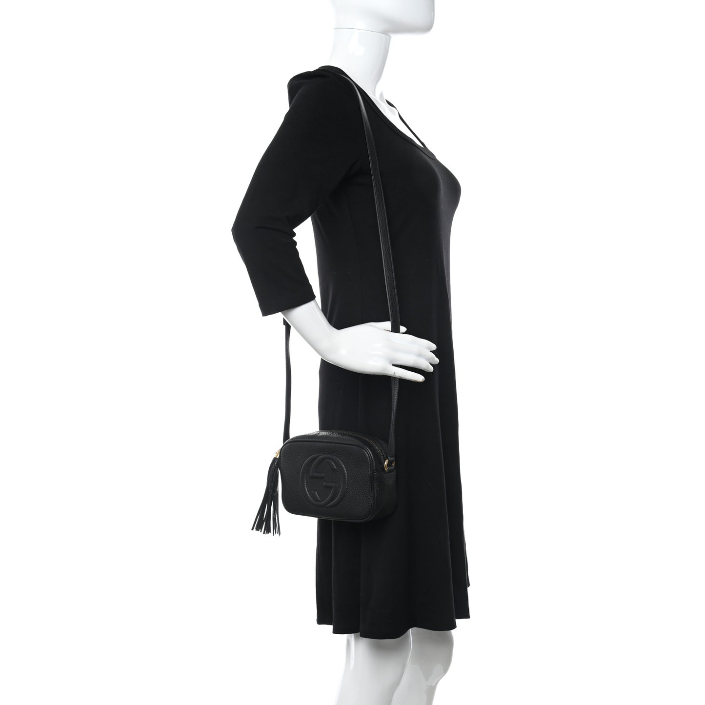 Pebbled Calfskin Mini Soho Disco Bag Black