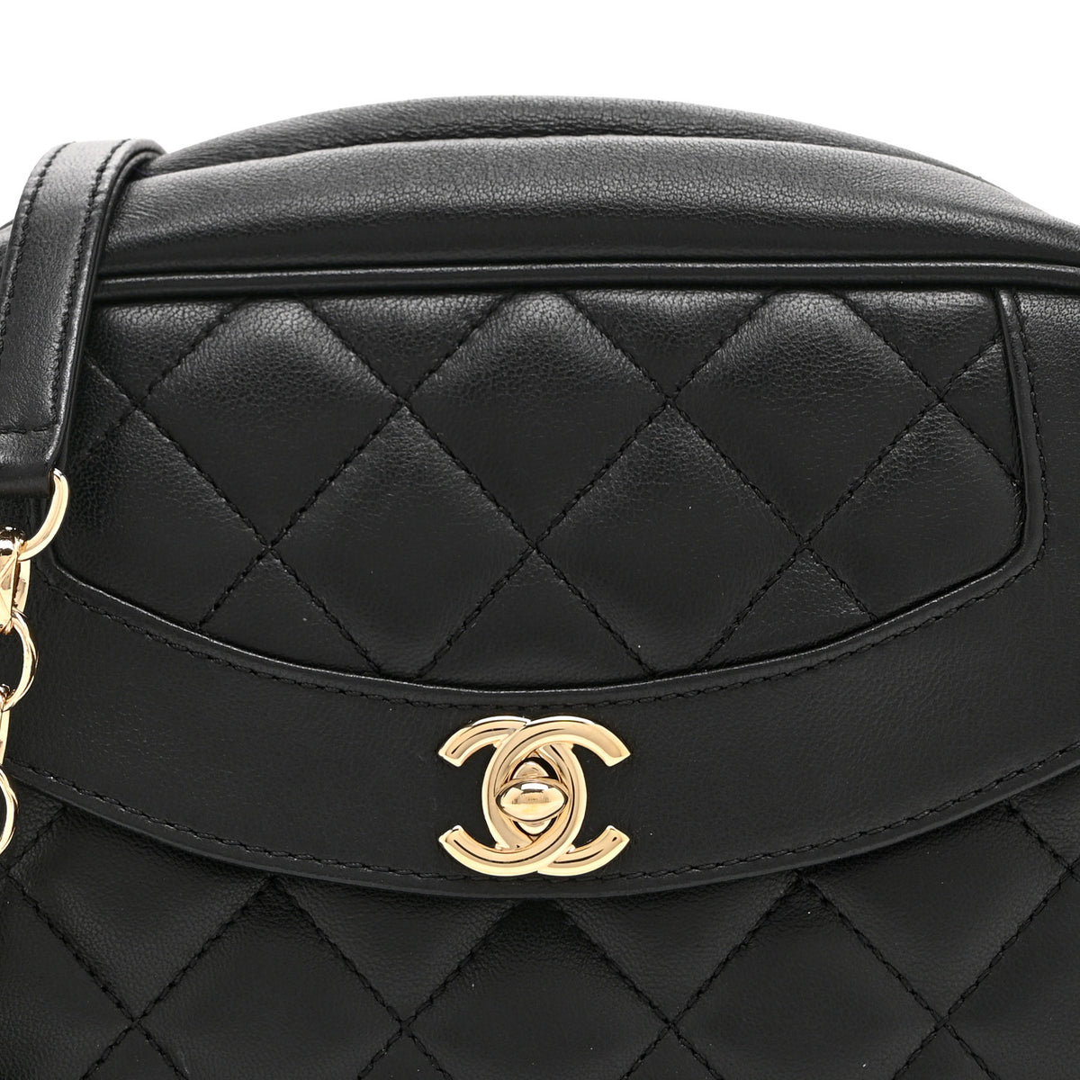 Chanel Lambskin Quilted Tassel Flap Camera Case Black 8 of 10