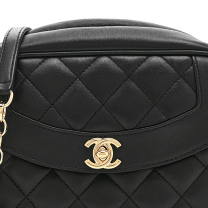 Chanel Lambskin Quilted Tassel Flap Camera Case Black 8 of 10
