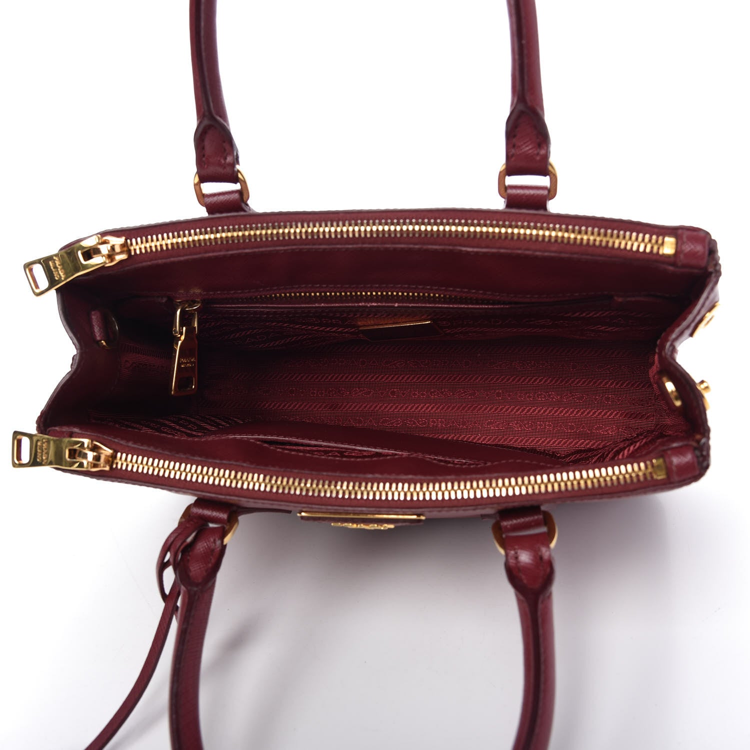 Prada Saffiano Mini Galleria Double Zip Tote Cerise 5 of 12