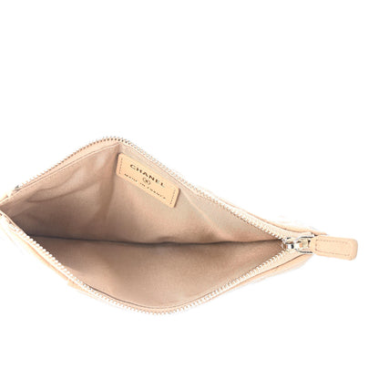 Chanel Caviar Quilted Classic Flat Wallet Pouch Beige 4 of 4