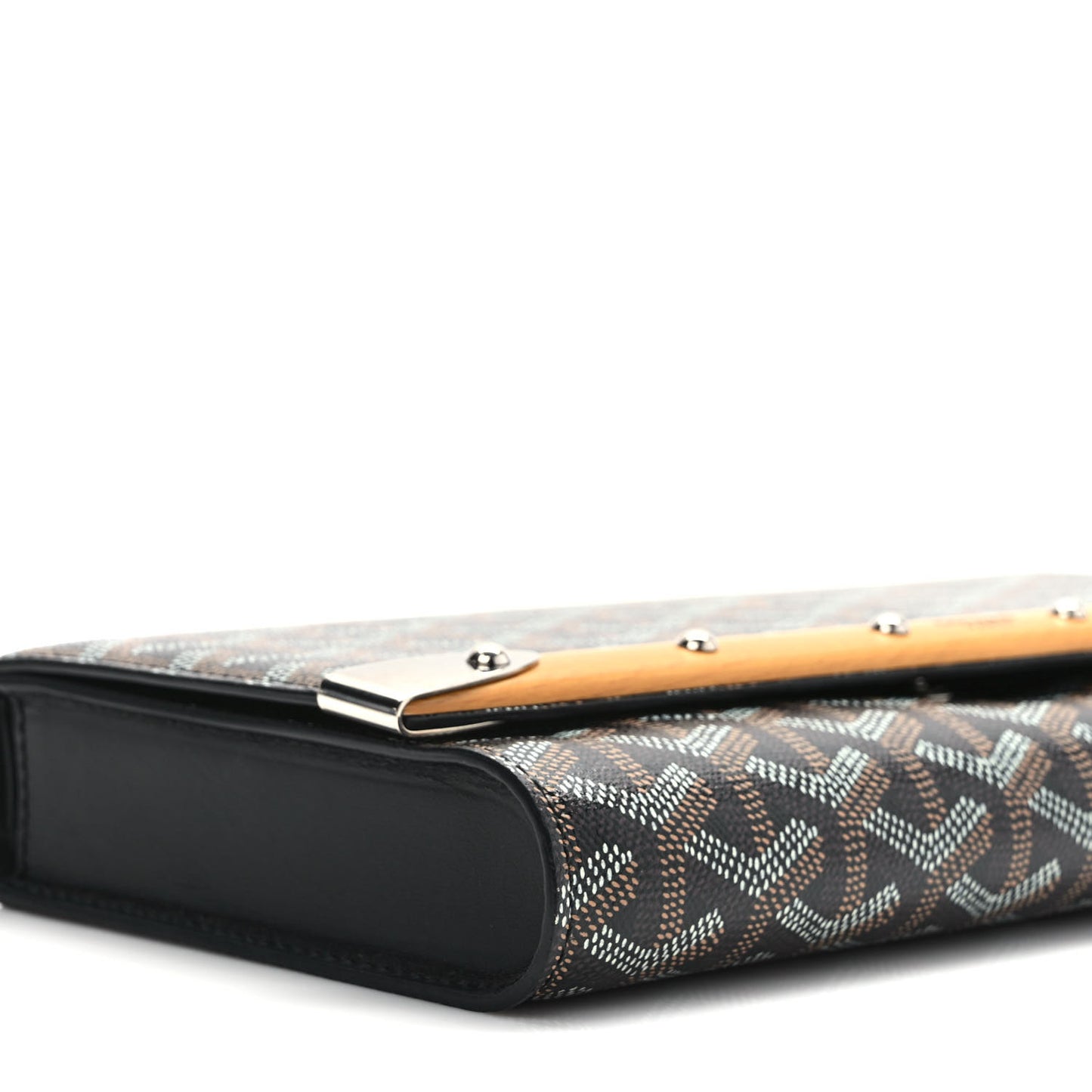 Goyardine Monte Carlo Bois Clutch With Strap Black