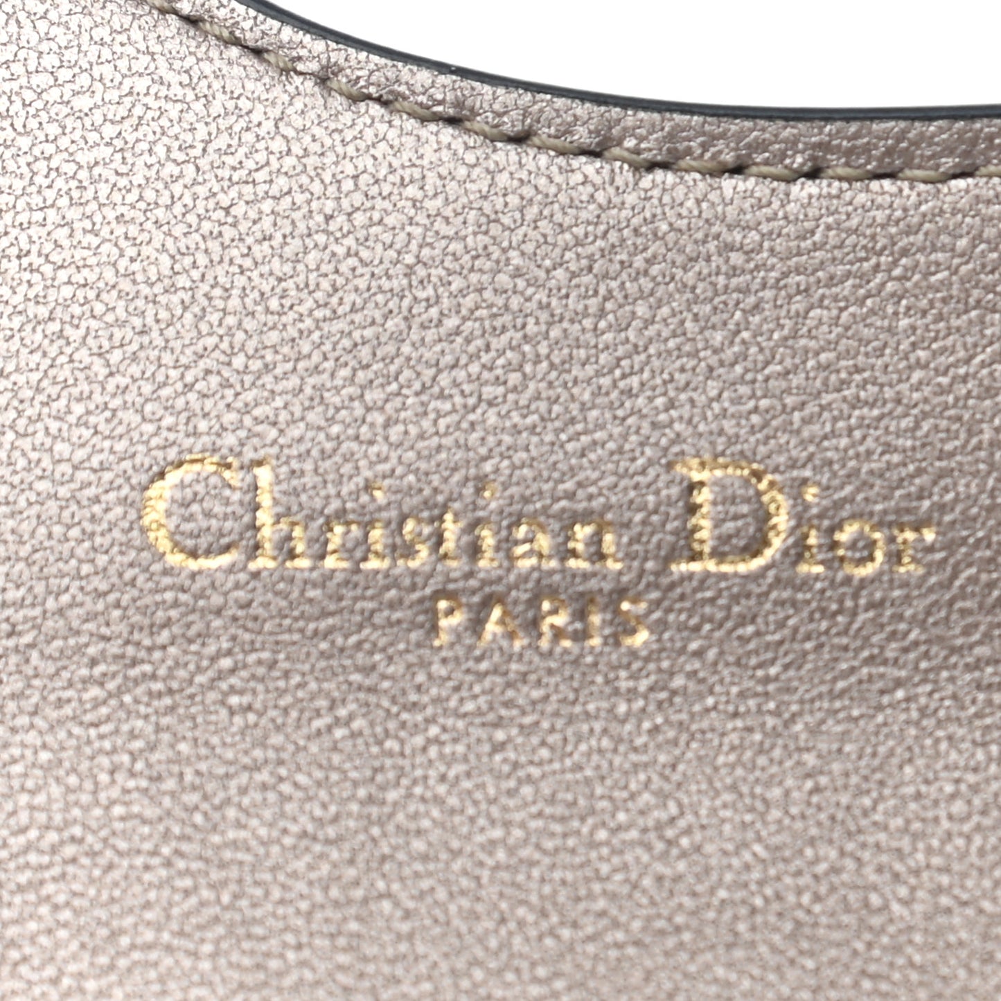 Metallic Grained Calfskin Saddle Card Holder Champagne