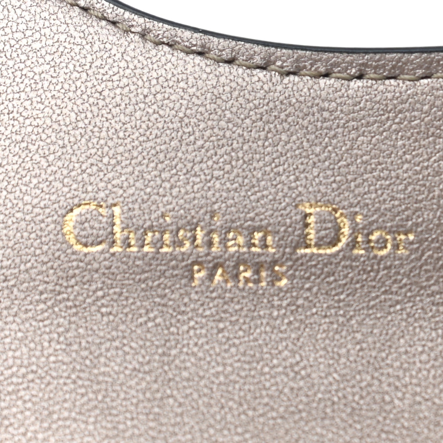 Christian Dior Metallic Grained Calfskin Saddle Card Holder Champagne 6 of 7
