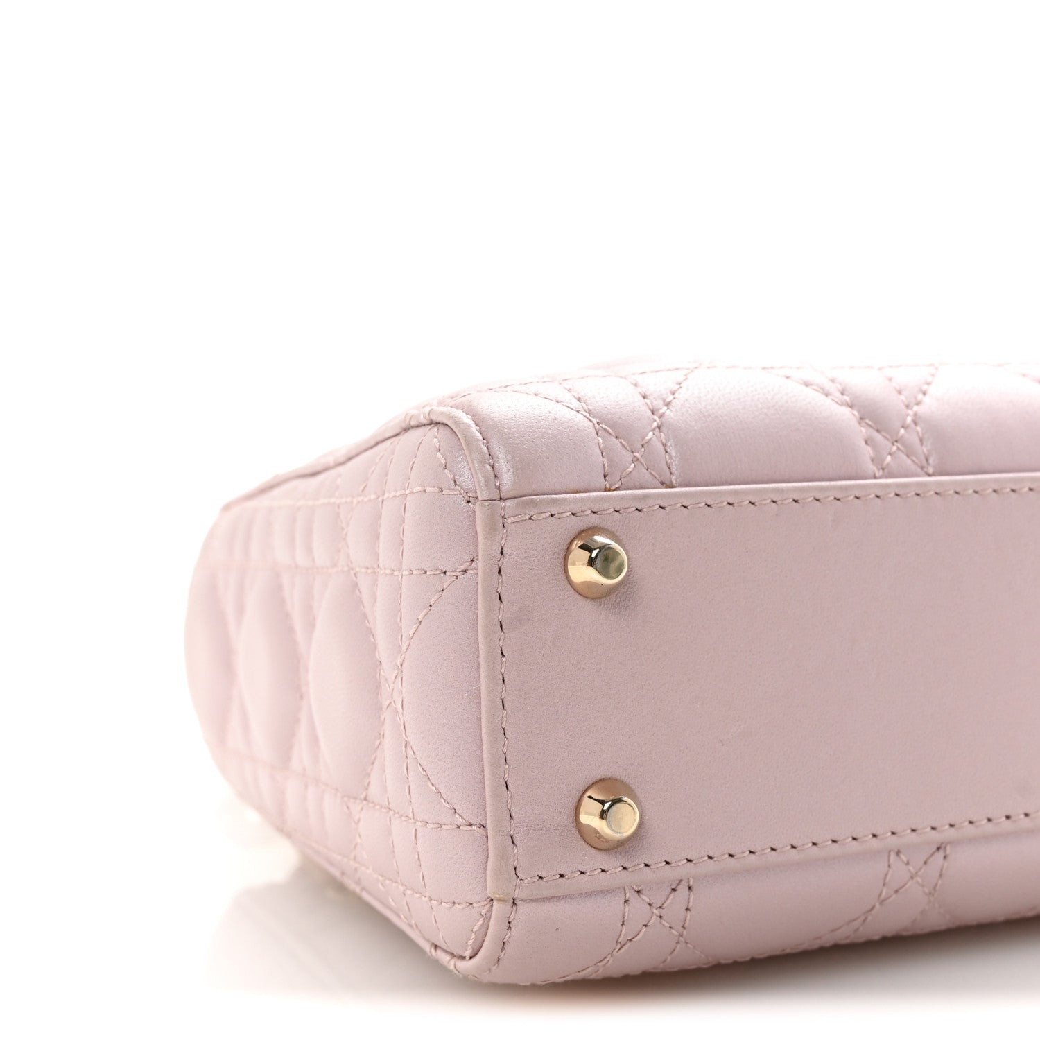 Christian Dior Metallic Lambskin Cannage Mini Lady Dior Lotus 8 of 9
