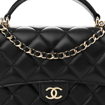 Chanel Lambskin Quilted Flap Phone Holder With Chain Black 9 of 11