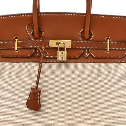 Hermes Toile Barenia Birkin 35 Fauve 10 of 24