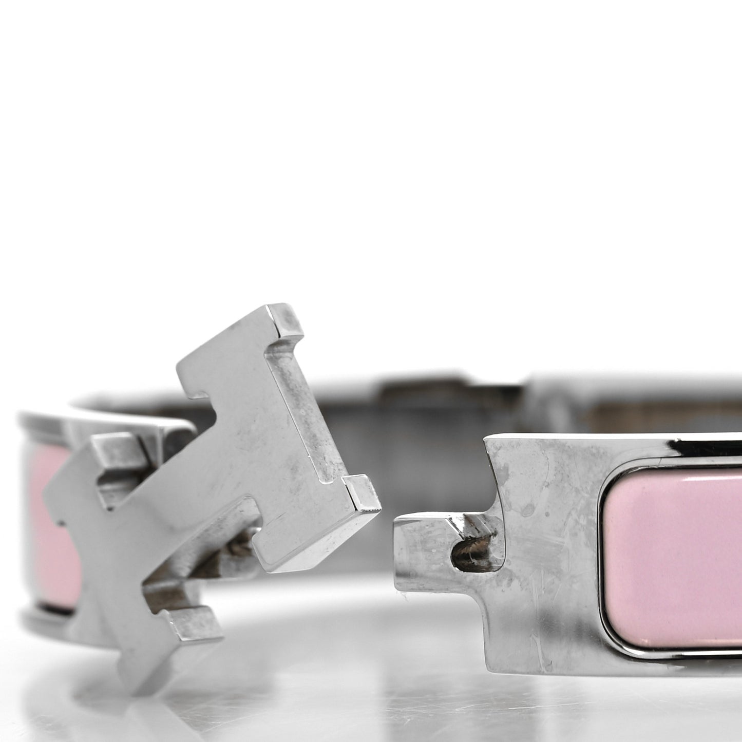 Enamel Narrow Clic Clac H Bracelet PM Rose Dragee