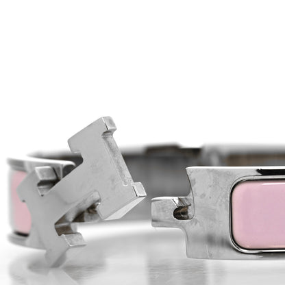 Hermes Enamel Narrow Clic Clac H Bracelet PM Rose Dragee 4 of 6