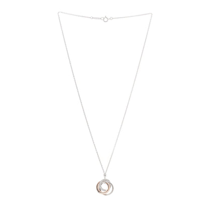 Tiffany 18K White Rose Gold Diamond 1837 Triple Interlocking Circles Pendant Necklace 3 of 5