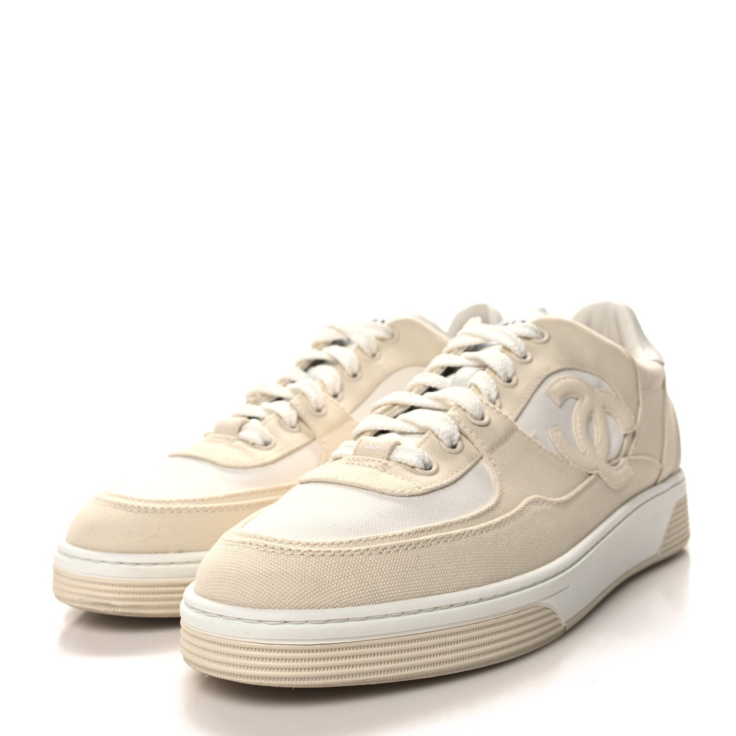 Chanel Cotton Sneakers 43 Beige 3 of 8