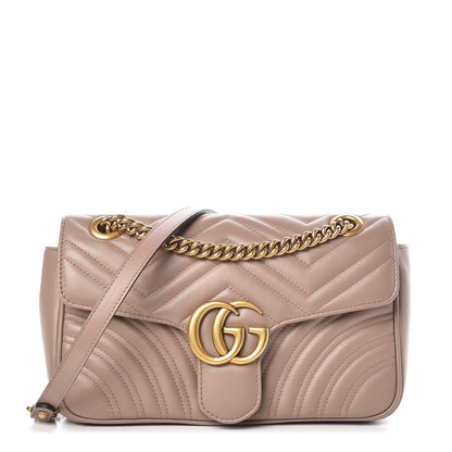 Gucci Calfskin Matelasse Small GG Marmont Shoulder Bag Porcelain Rose 1 of 7