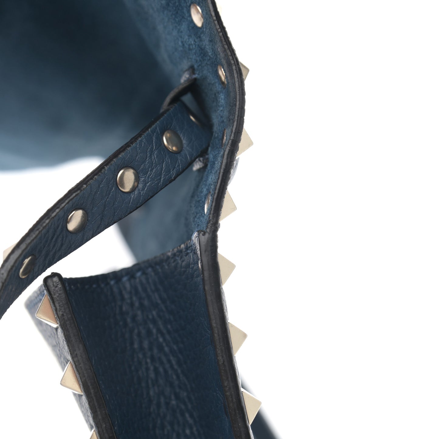 Pebbled Calfskin Medium Rockstud Flip Lock Crossbody Bag Peacock