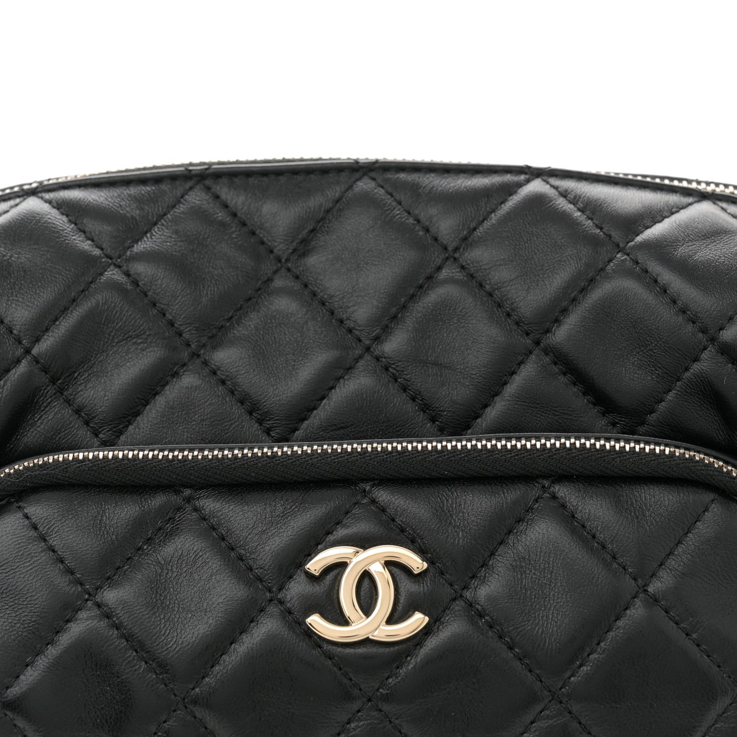 Chanel Shiny Crumpled Lambskin Quilted Medium Preppy Pocket Camera Case Black 8 of 12