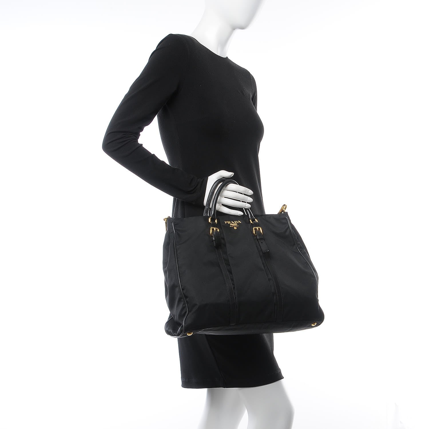 Prada Tessuto Nylon Tote Black 2 of 12