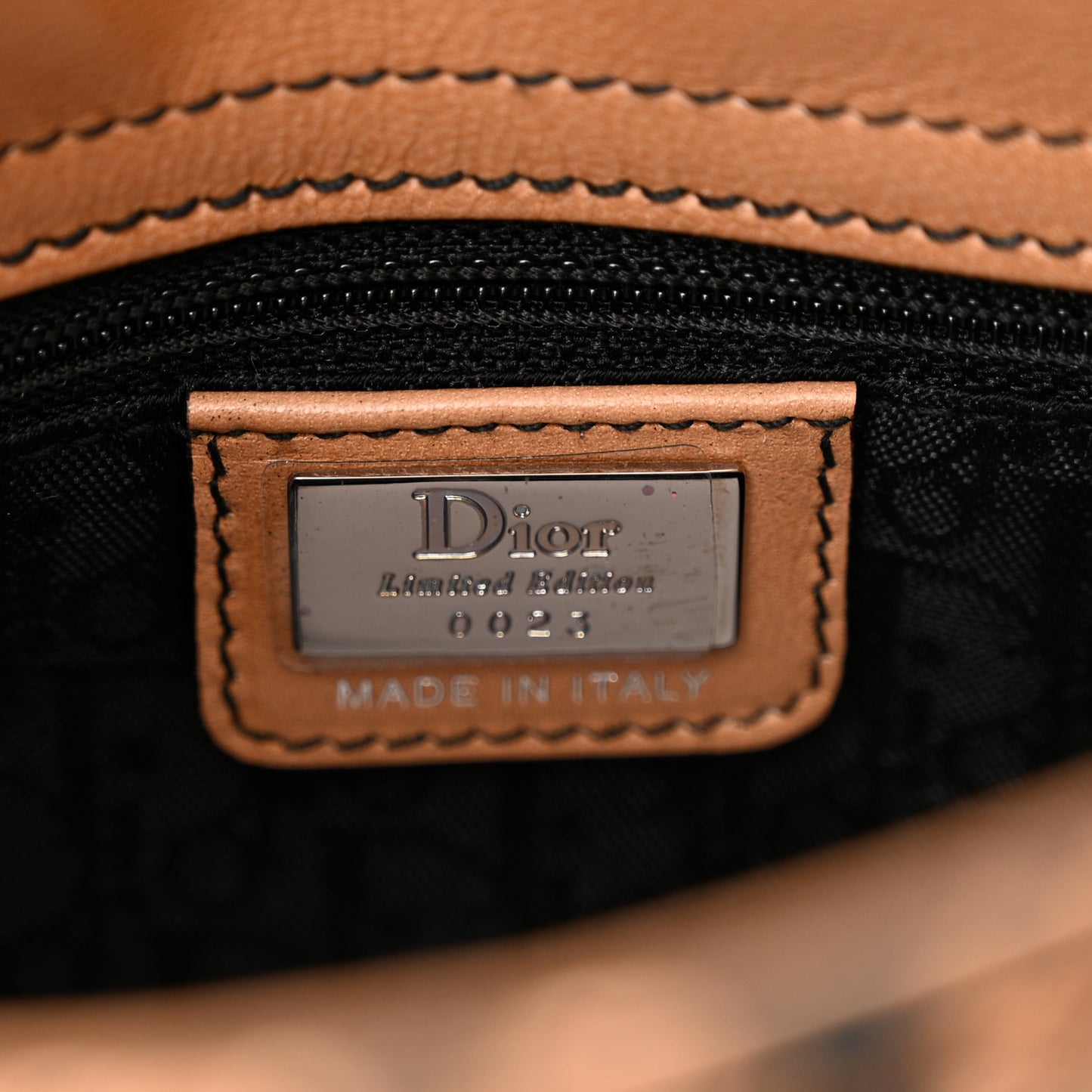 CHRISTIAN DIOR Lace Lambskin Mini Lady Dior Beige Black