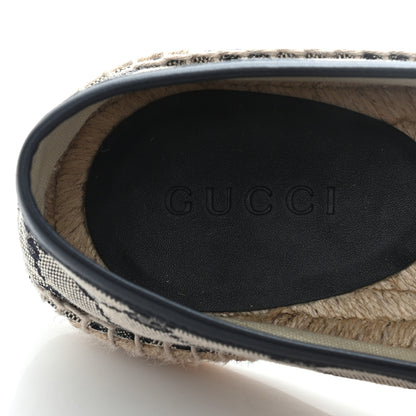 Gucci Monogram Miro Soft Calfskin Mens Espadrilles 6.5 Beige Blue 6 of 10