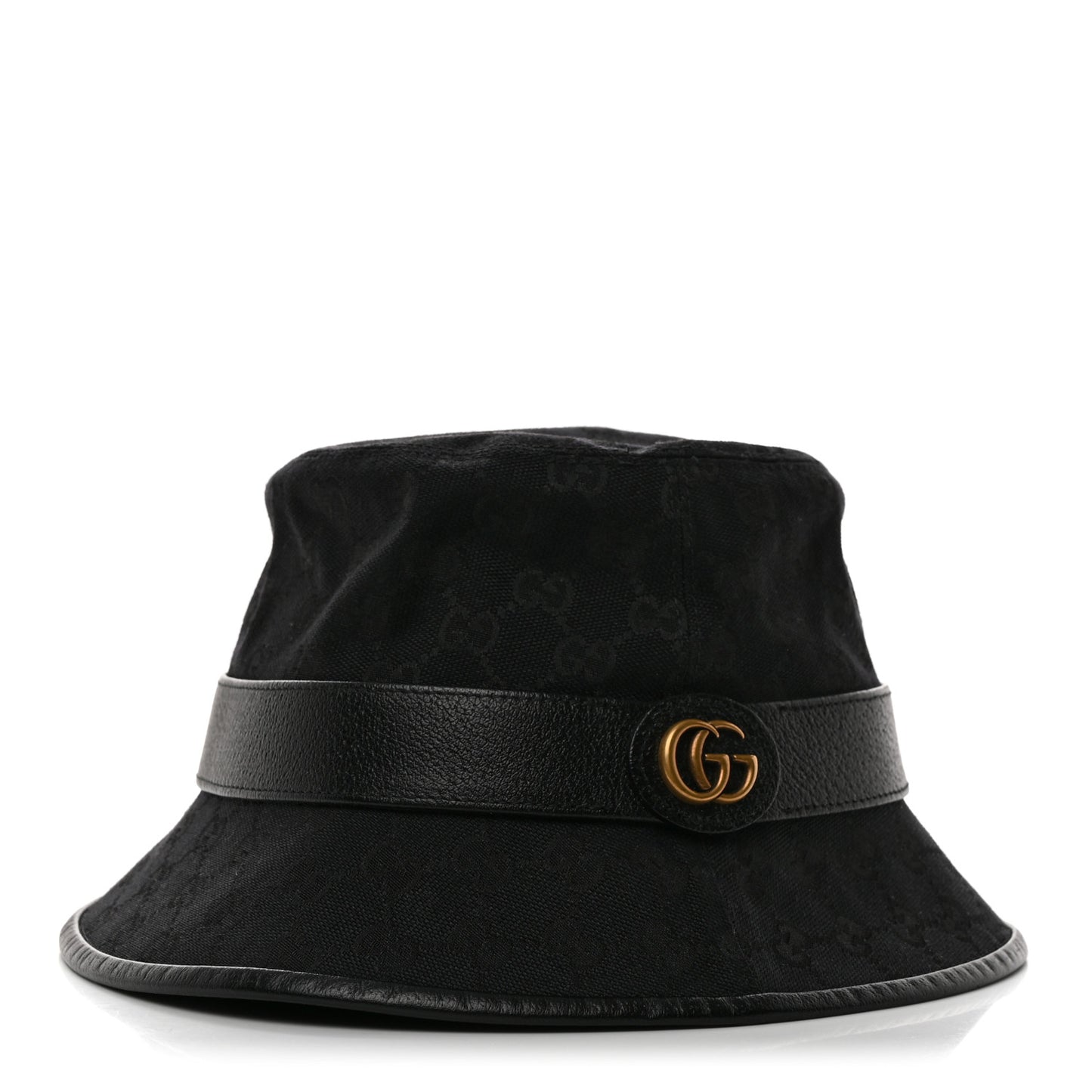 Monogram Textured Dollar Calfskin GG Jago Bucket Hat M Black
