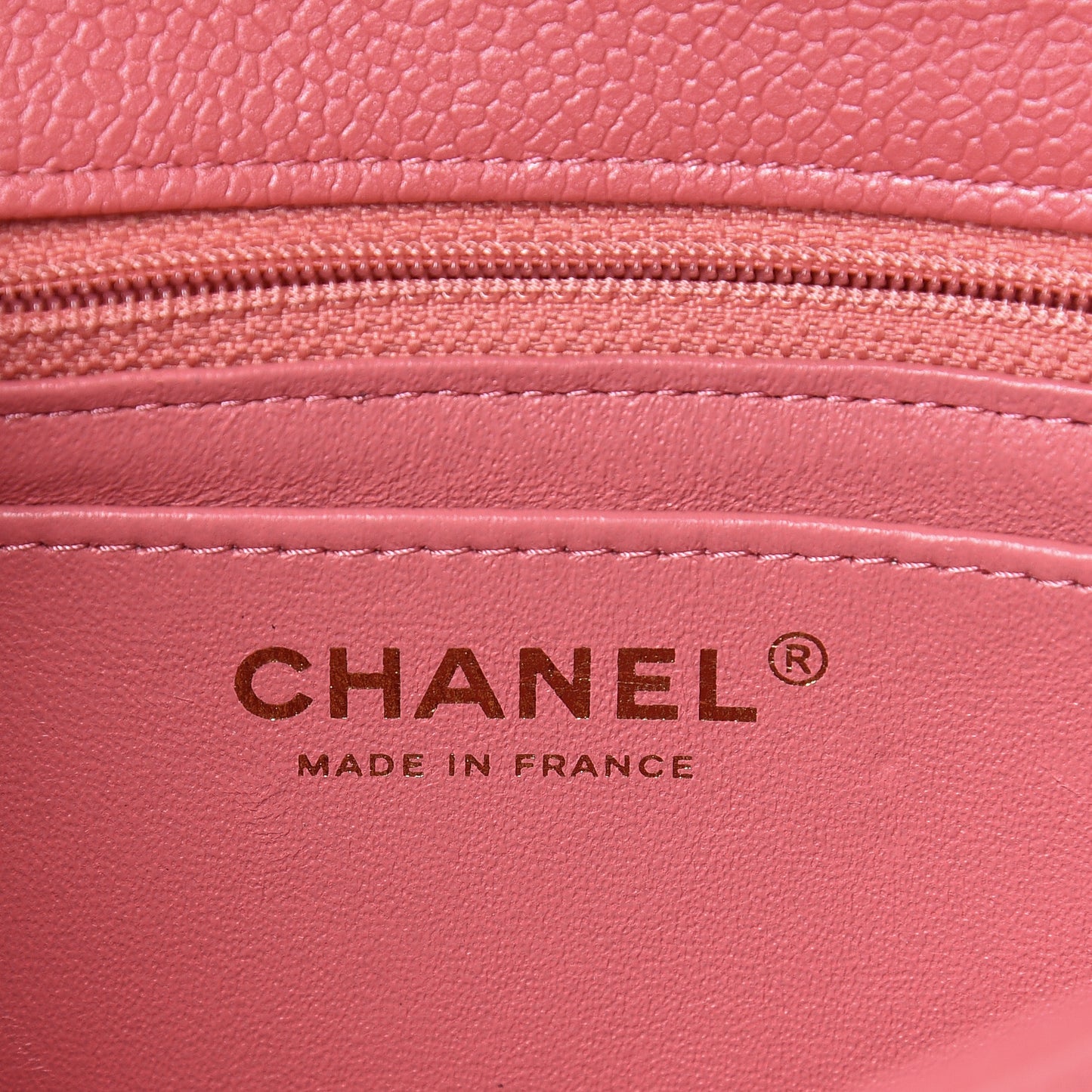 Iridescent Caviar Quilted Mini Rectangular Flap Dark Pink