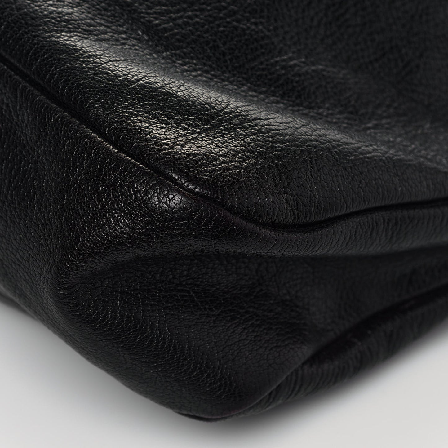 Calfskin Studded Large Bamboo Handle Tote Black