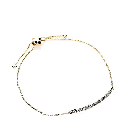 David Yurman 18K Yellow Gold Diamond Paveflex Station Bracelet 1 of 3