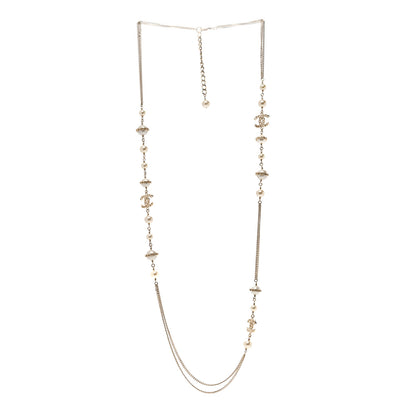 Chanel Pearl Chain CC Multi Strand Necklace Gold 3 of 5