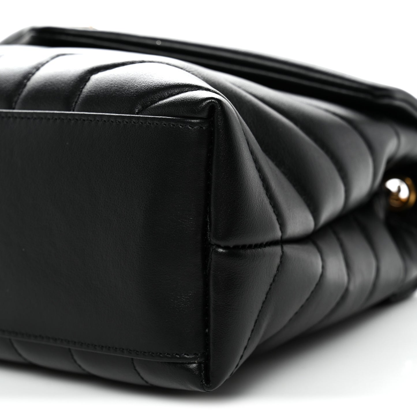 Calfskin Y Quilted Monogram Small Loulou Chain Satchel Black