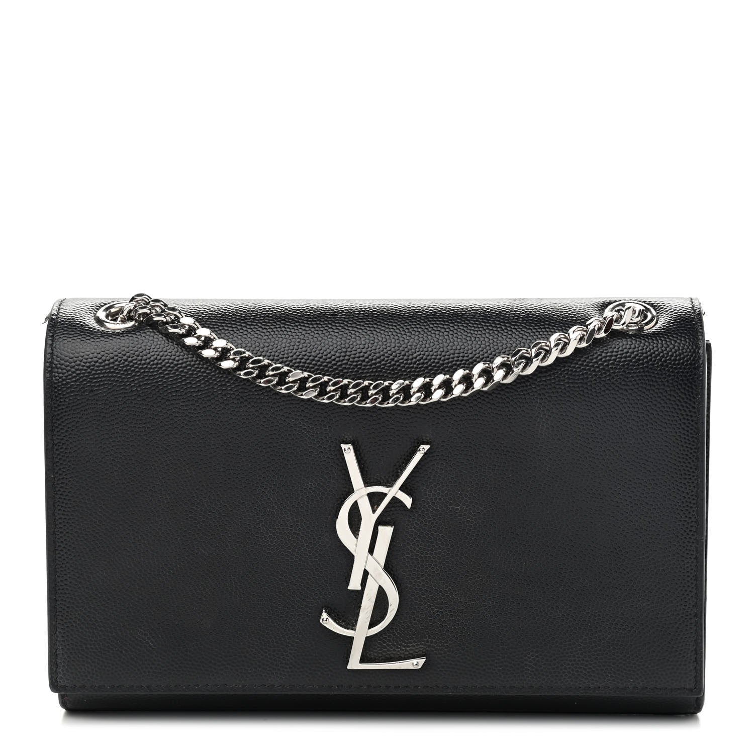 Saint Laurent Grain De Poudre Small Monogram Kate Satchel Black 1 of 15