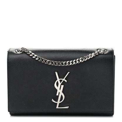 Saint Laurent Grain De Poudre Small Monogram Kate Satchel Black 1 of 15
