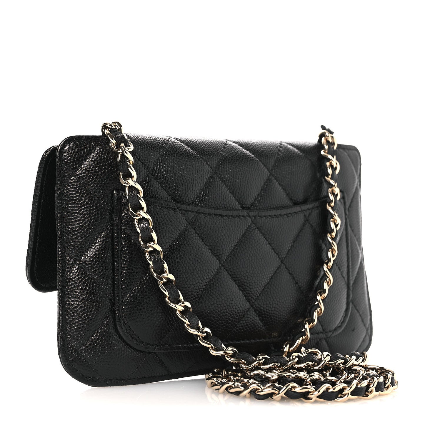 Caviar Fabric Graffiti Foldable Tote Bag With Chain Black Multicolor