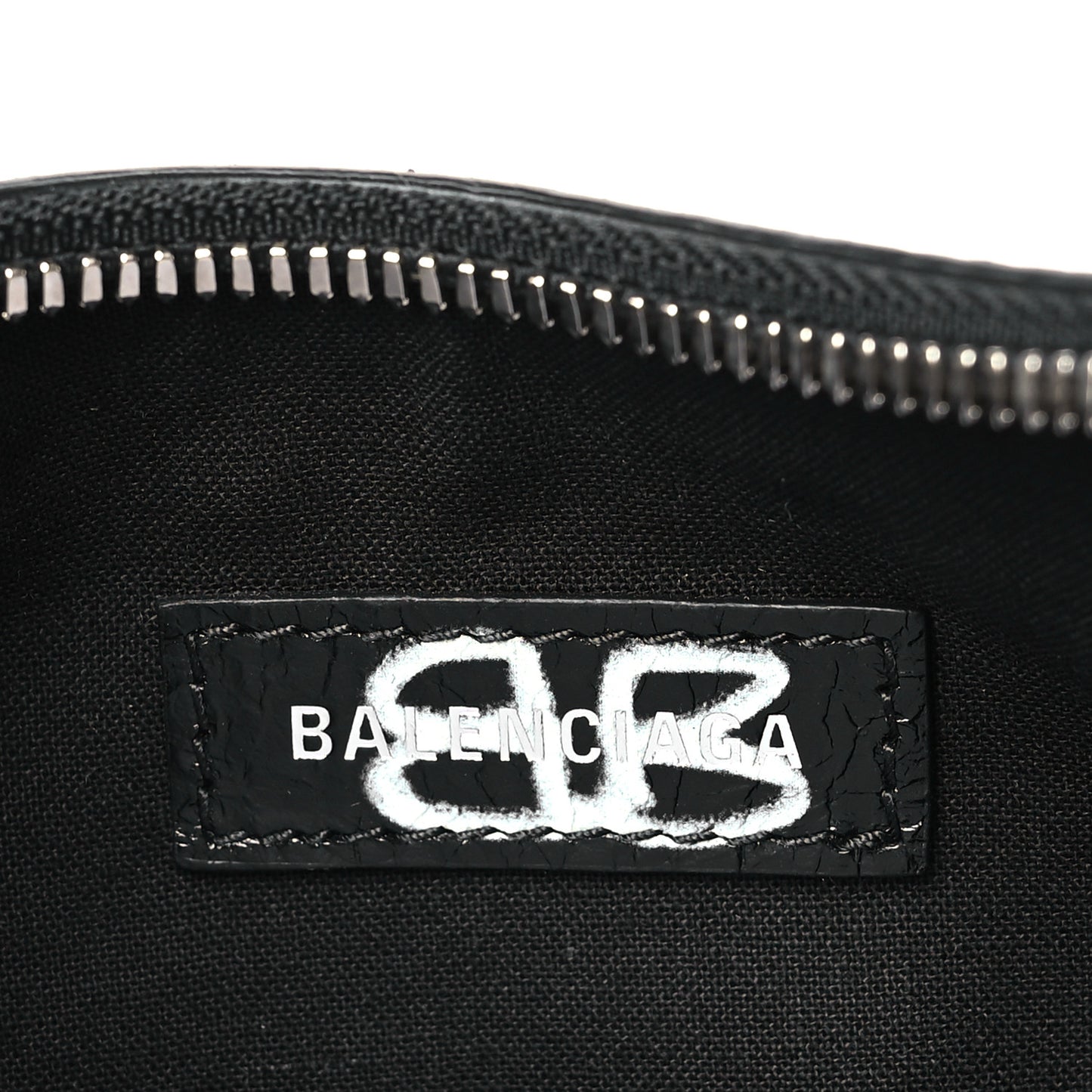 Agneau Arena Graffiti Small Le Cagole Shoulder Bag Black White