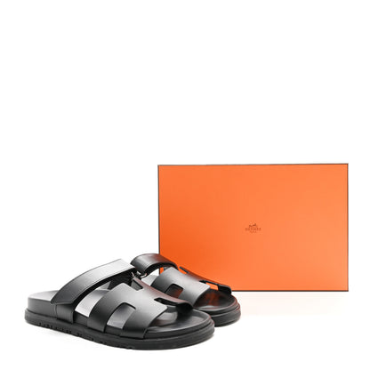 Hermes Calfskin Womens Chypre Sandals 38 Black 9 of 9