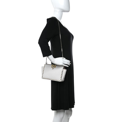 Valentino Garavani Vitello Rockstud Chain Clutch White 2 of 9
