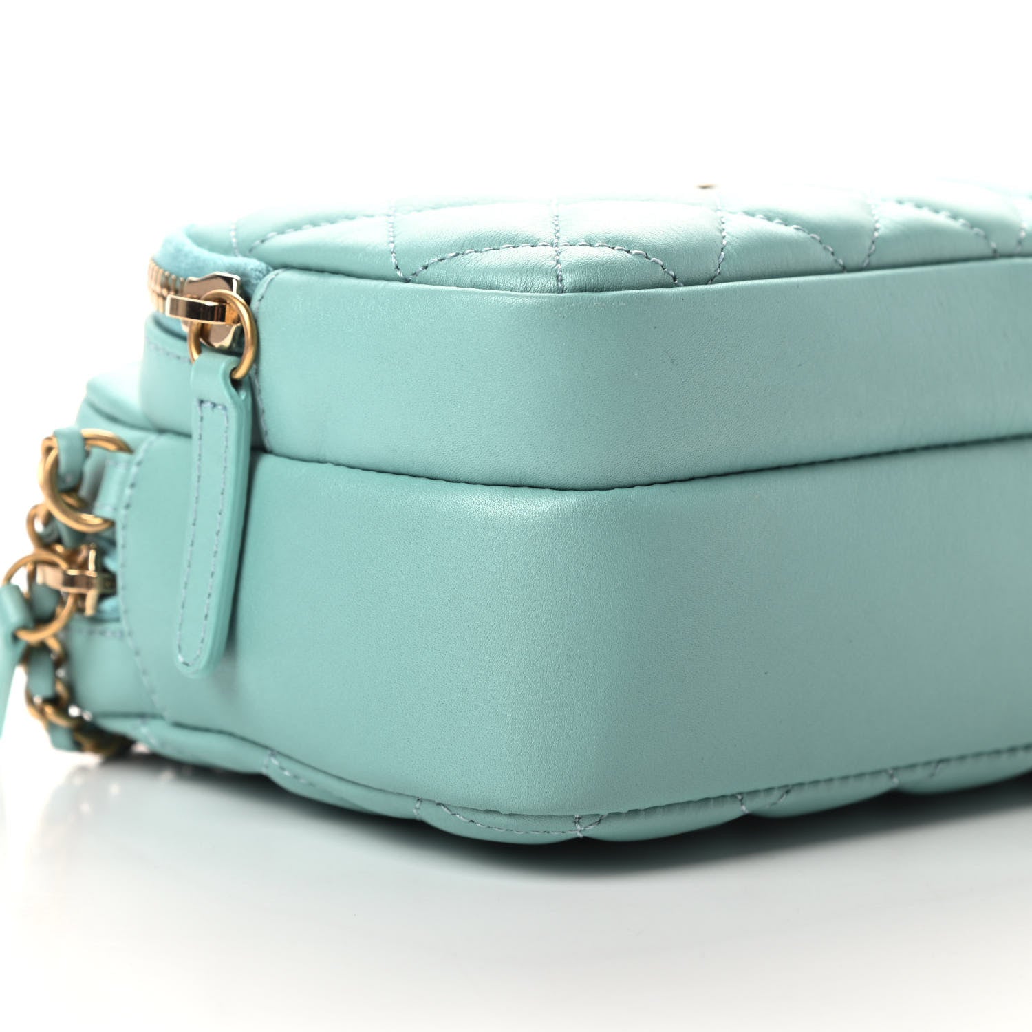 Chanel Calfskin Quilted Day Trips Camera Case Turquoise 10 of 11