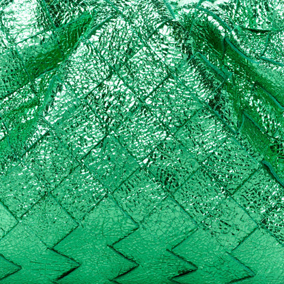 Bottega Veneta Metallic Nappa Intrecciato The Mini Pouch Parakeet 9 of 11